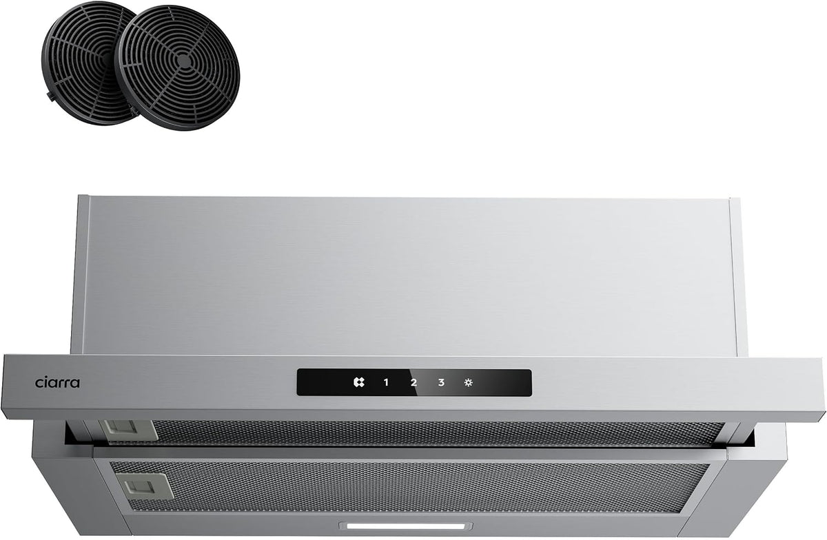 CIARRA CBCS6909A Dunstabzugshaube, 600 m³, 60 cm, Silber