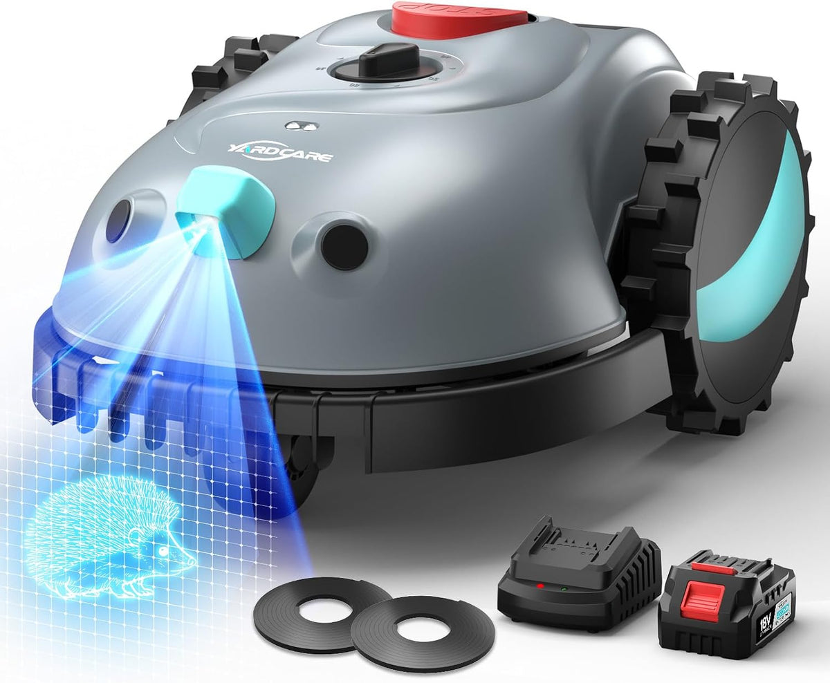 YARDCARE V100 Mähroboter, 150 m², mit Magnetverschluss, ohne Begrenzungskabel, Grau/Schwarz
