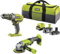 RYOBI R18PDAG-242S Akku-Bohrschrauber, 18 V, 4,0 Ah, 2,0 Ah, Grün/Grau/Schwarz