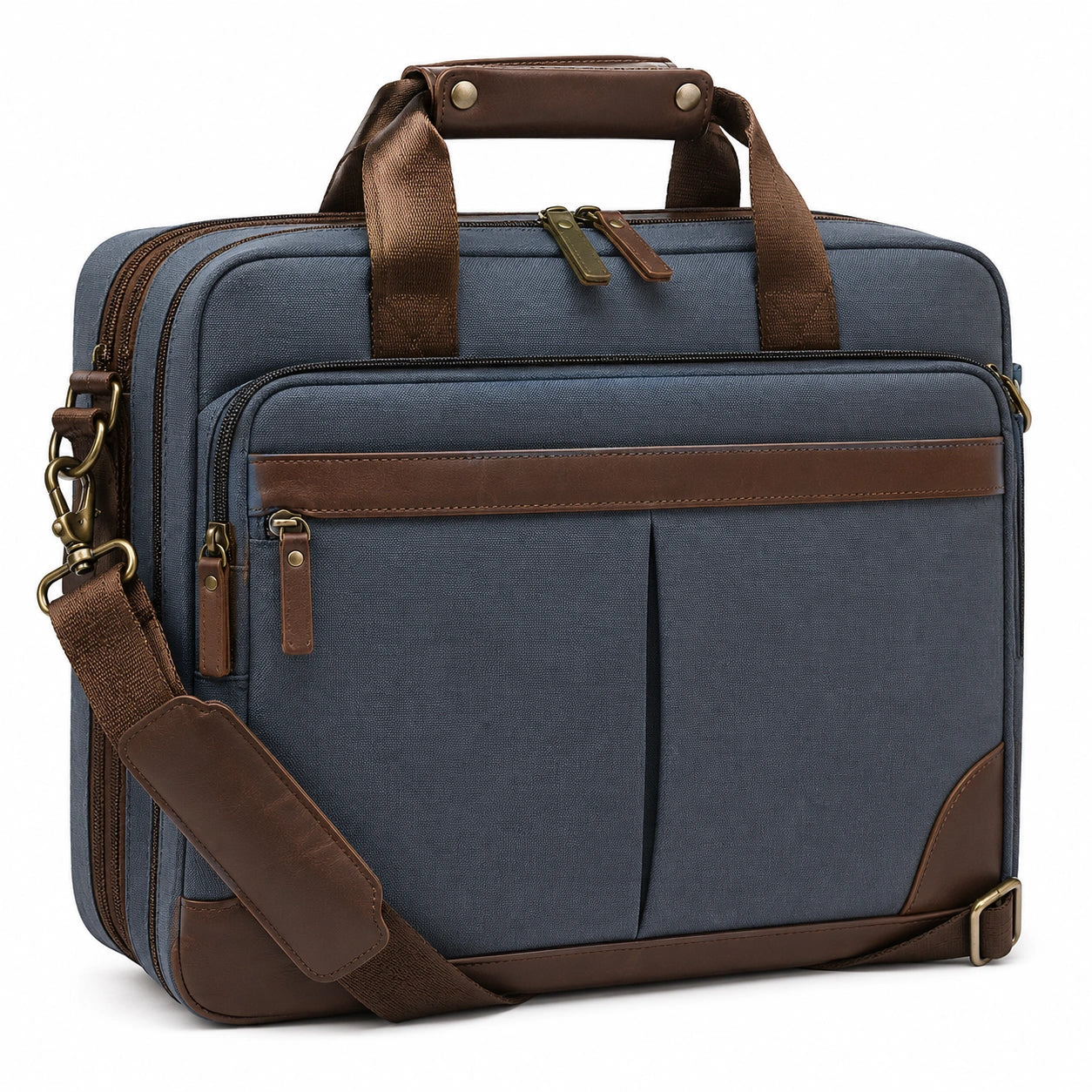 Elegante Laptoptasche Blau/Braun für Business- und Reisen