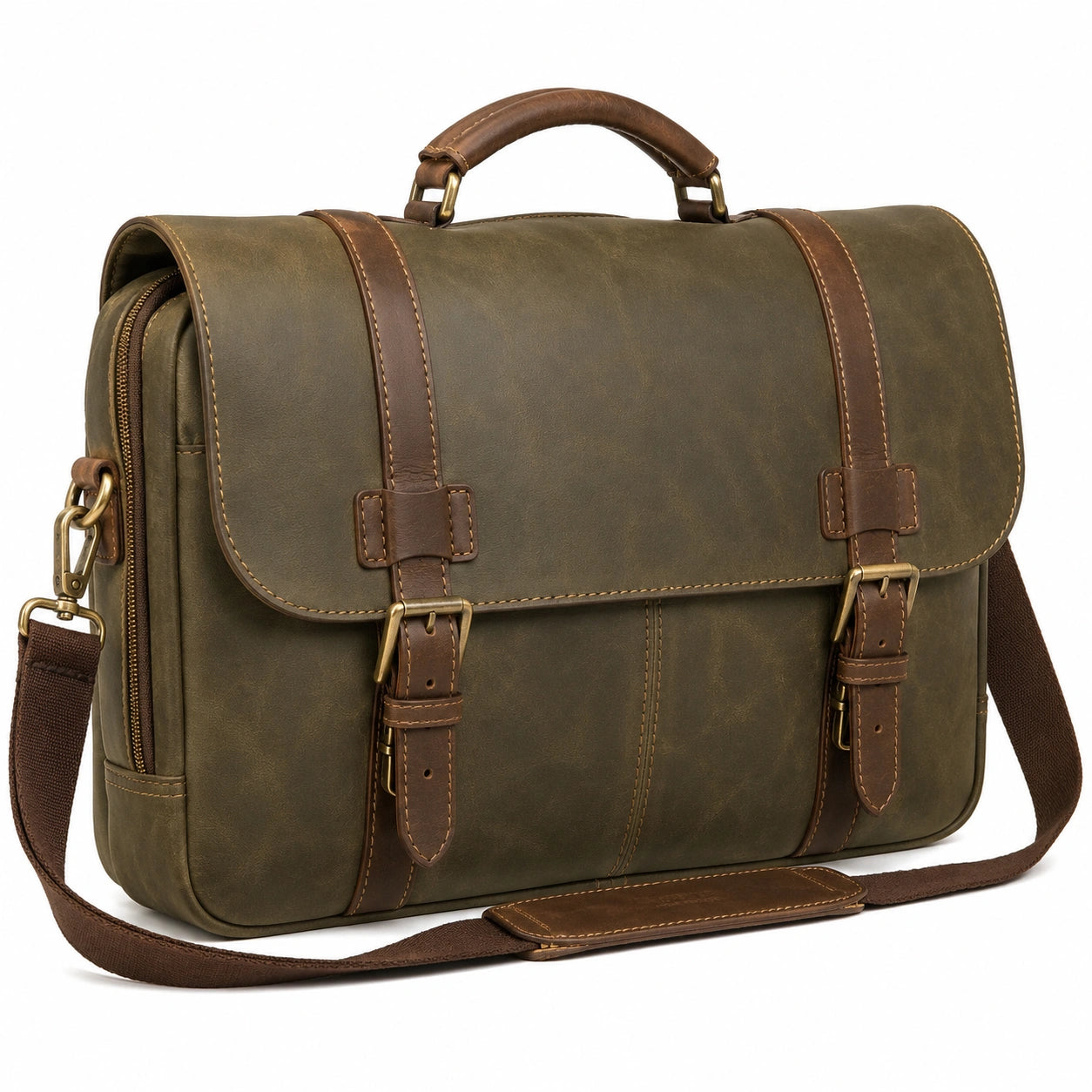 Herren Und Damen Messenger Aktentasche Braun