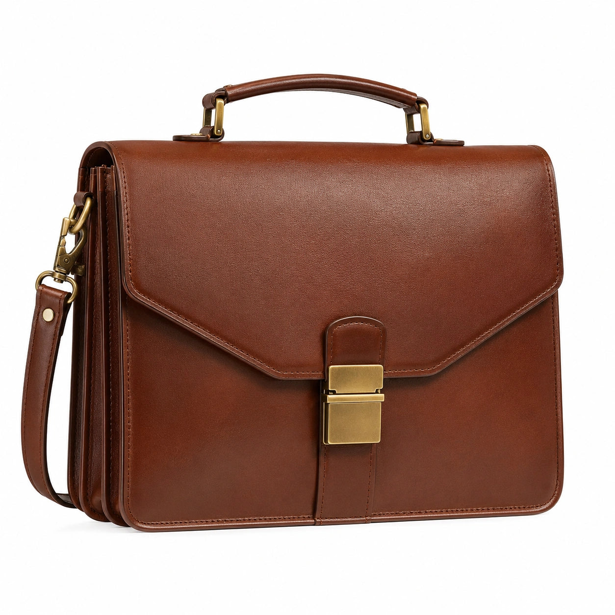 Elegante braune Aktentasche für Herren mit Schnalle