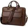 Braune Aktentasche mit Laptopfach, 40cm x 10cm x 30cm
