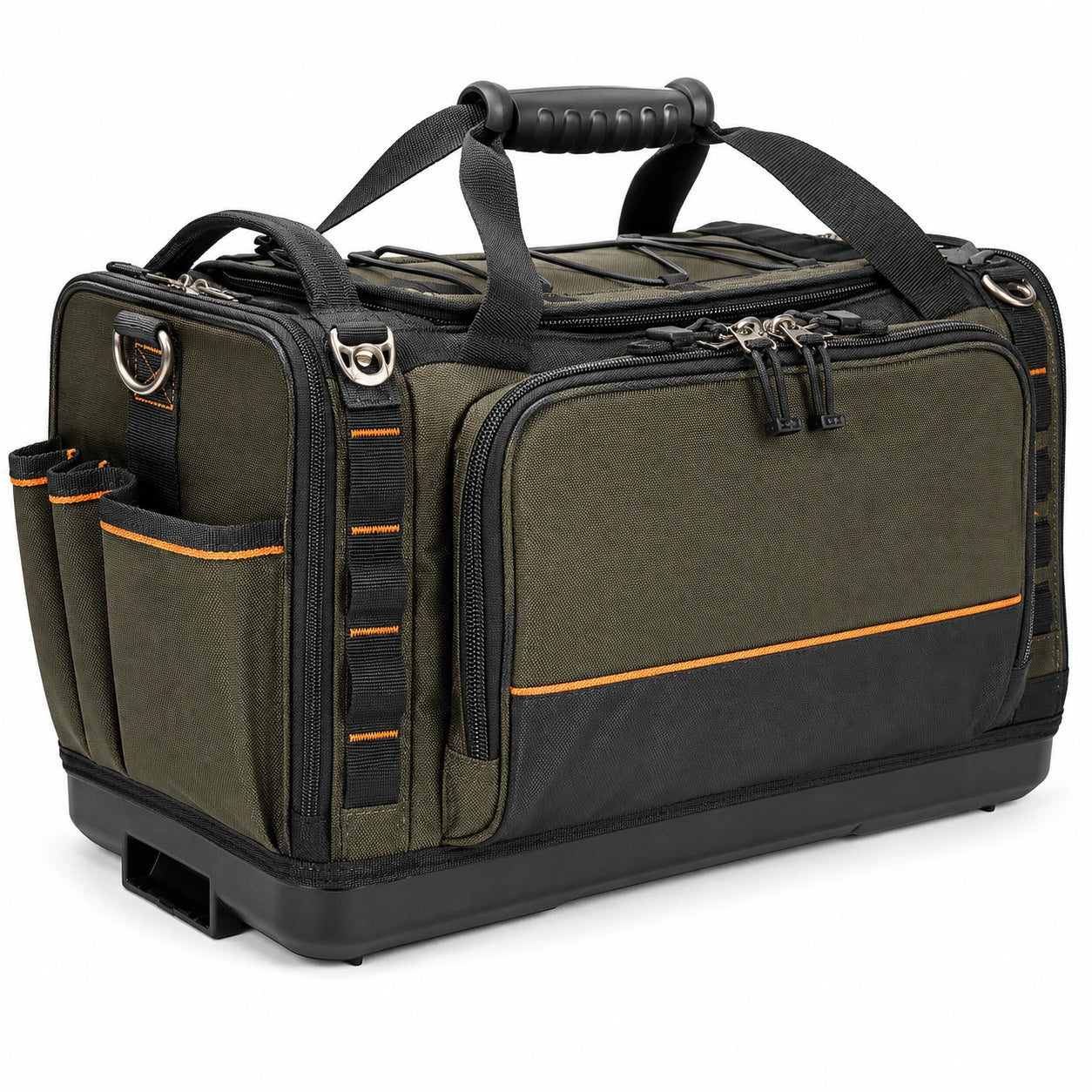 Große Werkzeugtasche mit Reißverschluss, Olivgrün/Schwarz
