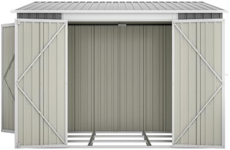 Gerätehaus, 6 × 8 m, aus Metall, für den Garten, Grau, kozamas