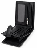 Herren Brieftasche Schwarz mit Reißverschluss und Kartenfächern