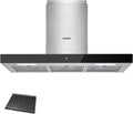 Comfee Dunstabzugshaube, 650 m³, 90 cm, verstellbar, mit LED, Schwarz/Silber