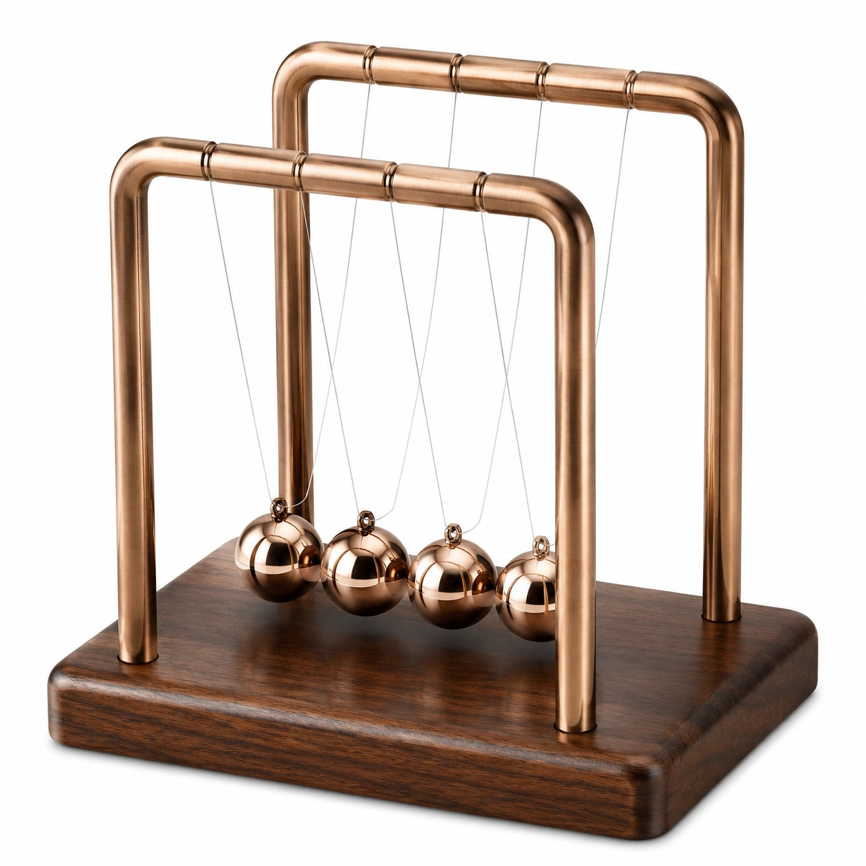 Newton Pendel Kupfer mit Holzbasis