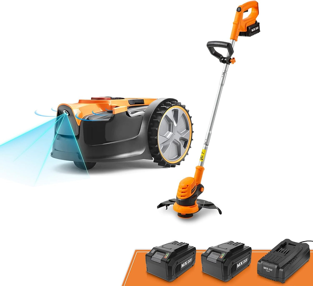 Mähroboter OcuMow16, 24 V, kabellos, verstellbar, Orange/Schwarz/Silber, Lawnmaster