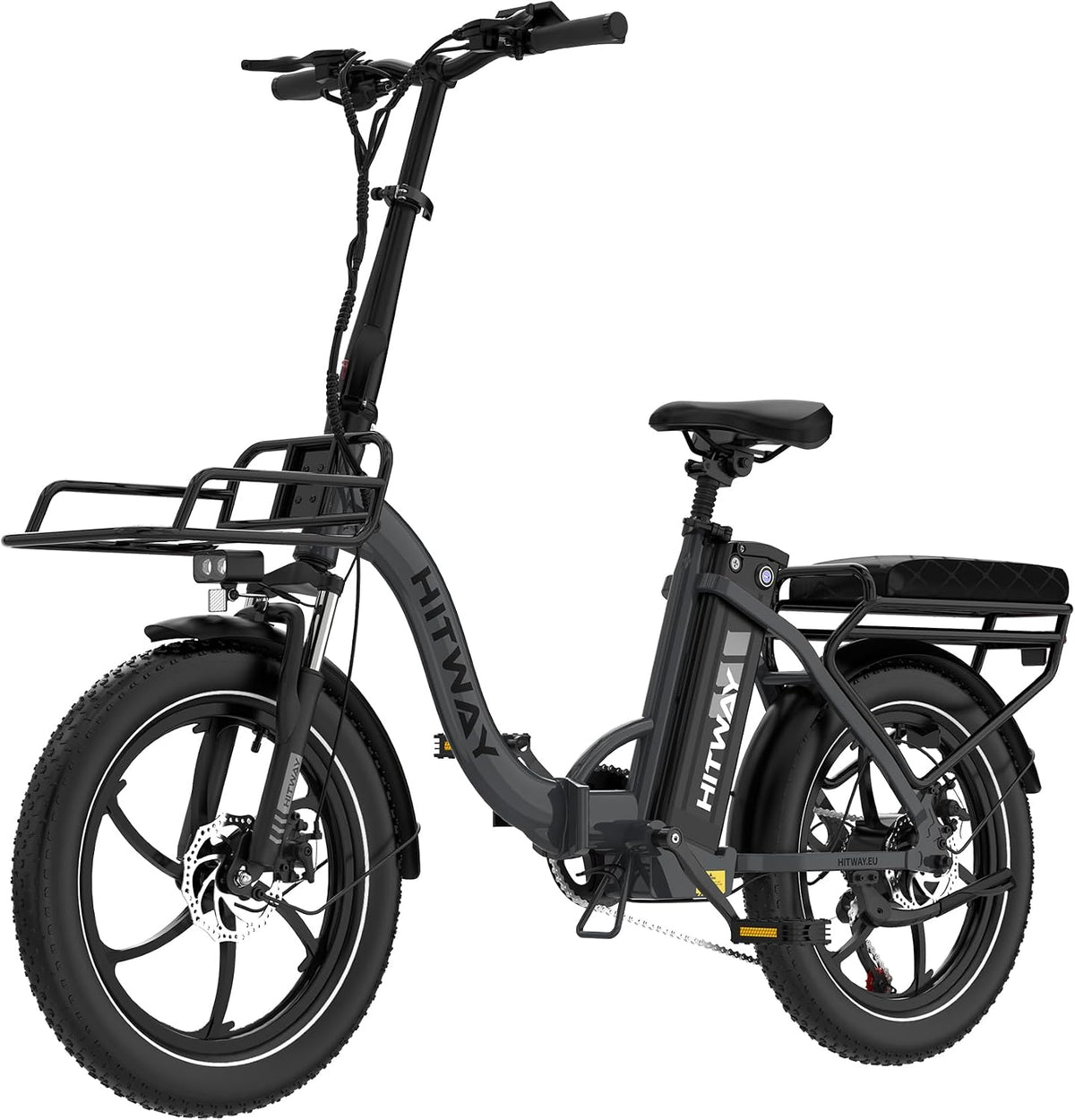 HITWAY IP54 E-Bike, 250 W, 20 Zoll, klappbar, mit App-Steuerung, Schwarz