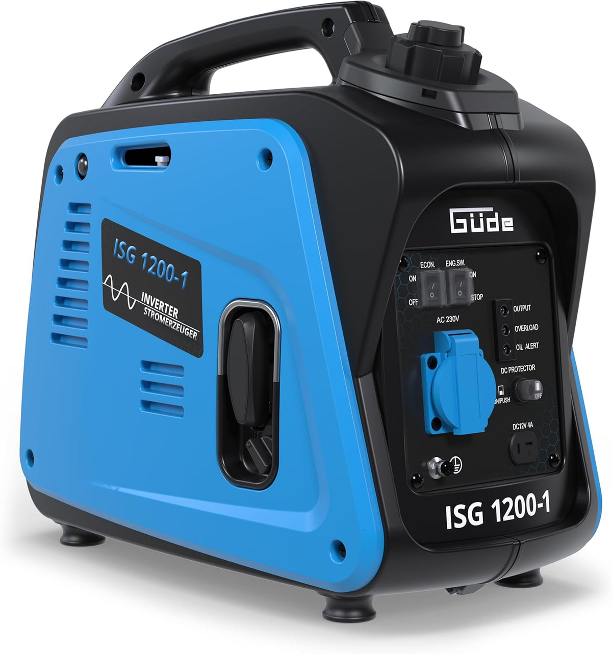 Güde Inverter Stromerzeuger, 2,8 l, 1200 W, 230 V, mit LED, Blau/Schwarz
