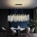AHXIAOZN Kronleuchter, 120 cm, höhenverstellbar, für das Wohnzimmer, Gold/Transparent