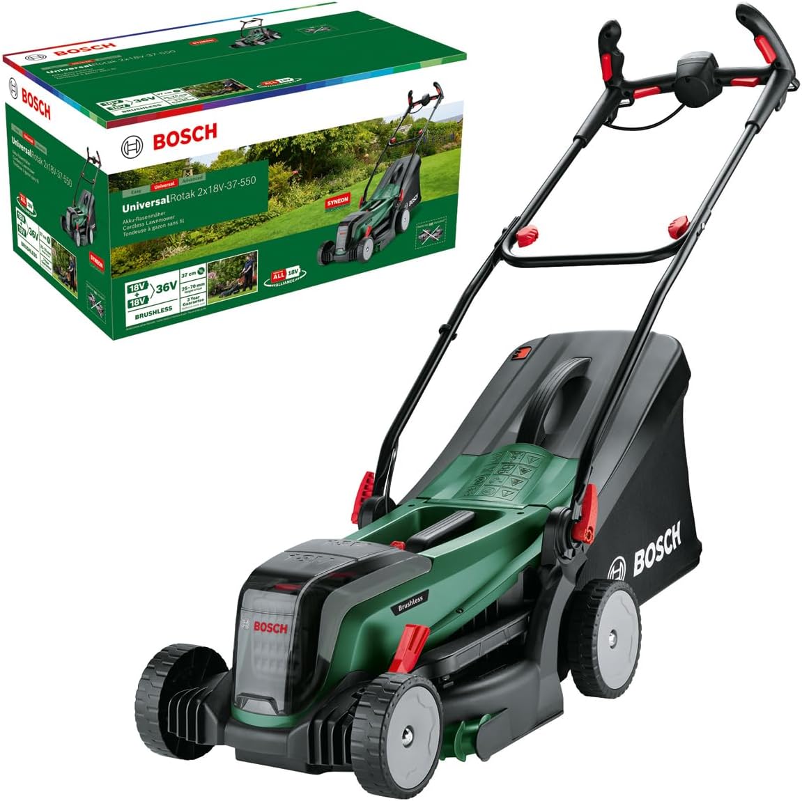 Bosch m2 Rasenmäher, 37 cm, ohne Akku, bürstenlos, Grün/Schwarz