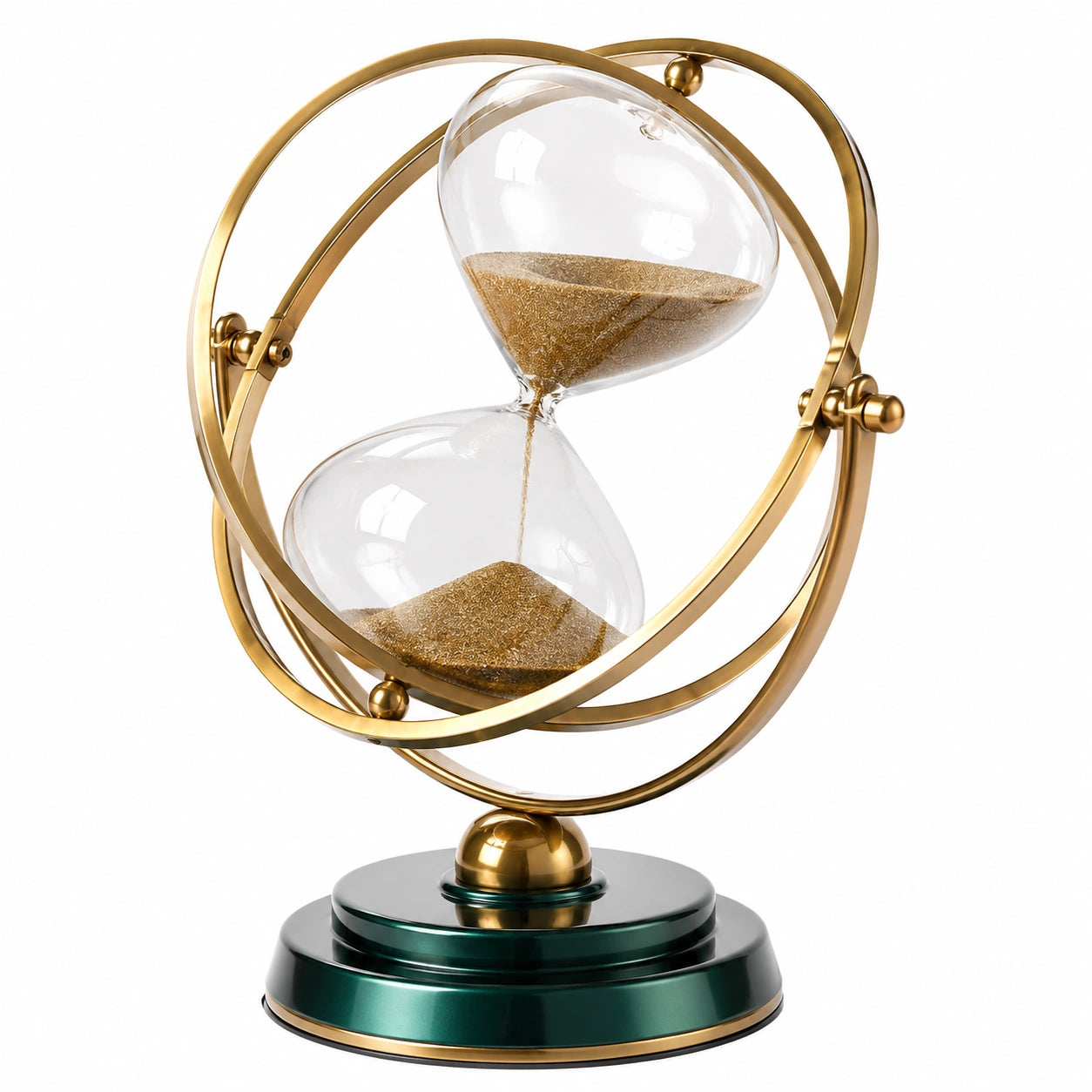 Rotierende Dekorative Sanduhr mit Gold und Grün