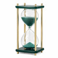 Sanduhr mit Grünem Sand und Goldrahmen, 60 Minuten