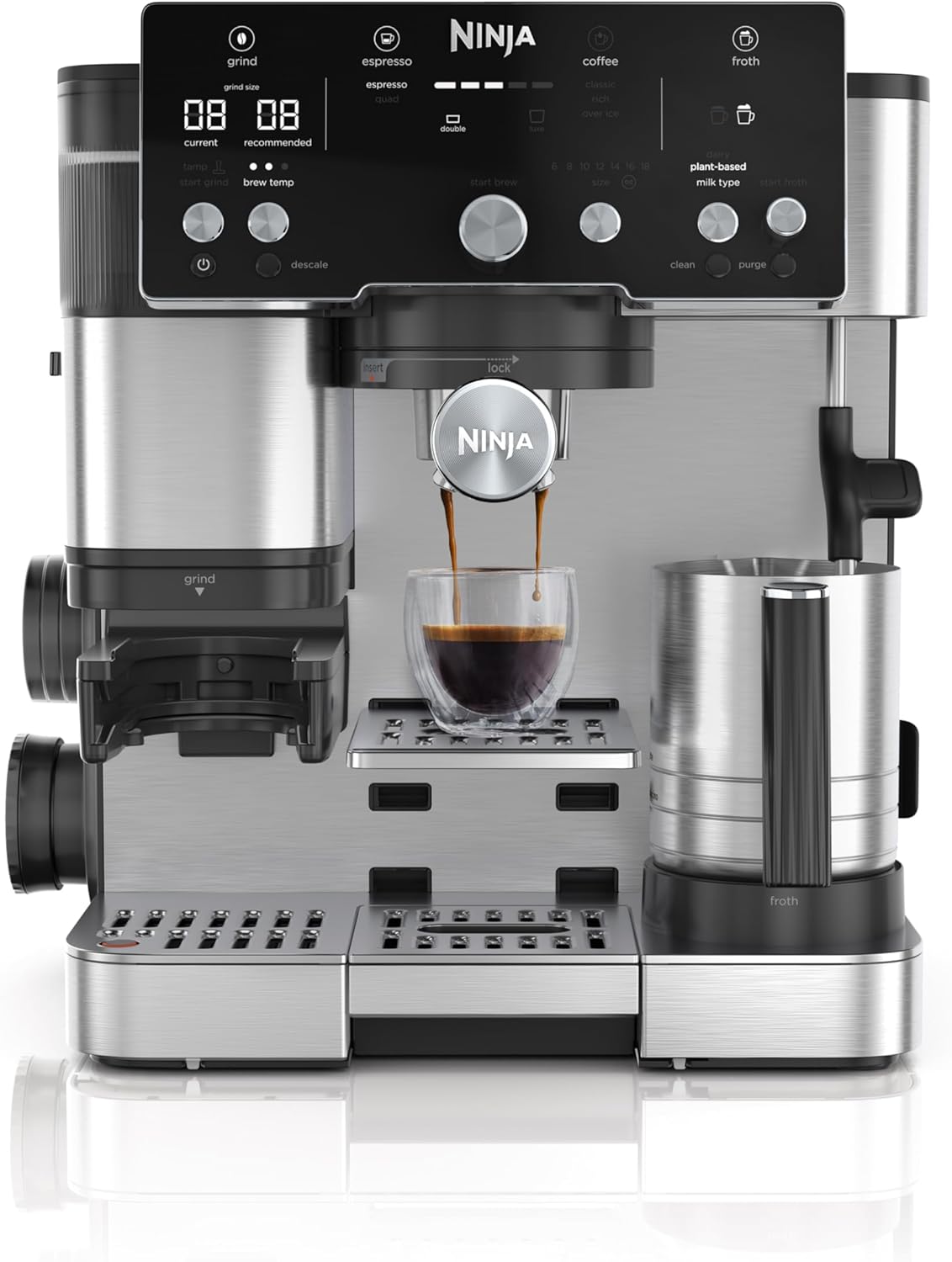 Ninja Luxe Café Essential Serie Kaffeemaschine, Silber/Schwarz