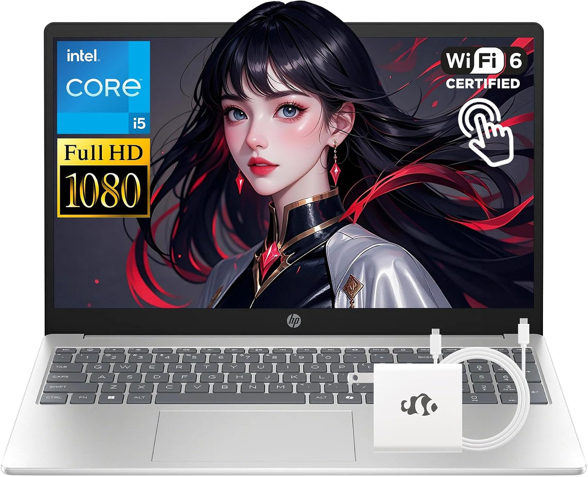 HP i5-1334U Notebook, 16 GB, 1 TB, mit LED, Silber/Schwarz
