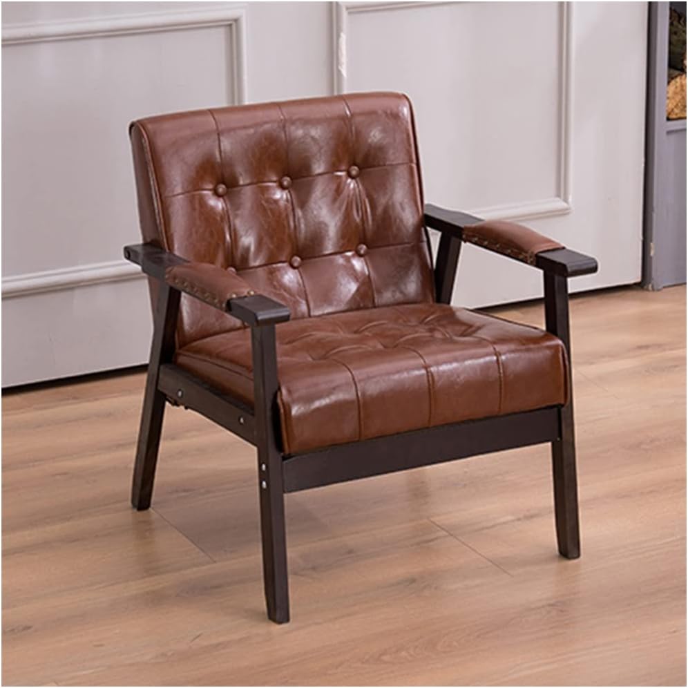 Sessel, aus Leder, für das Wohnzimmer, Braun