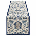 Floraler Tischläufer Blau/Beige 180x35 cm