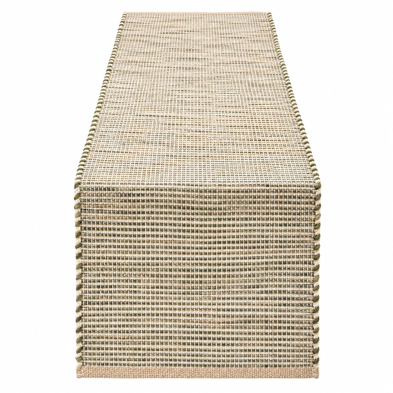 Tischläufer Beige Grün Rechteckig Gewebtes Muster