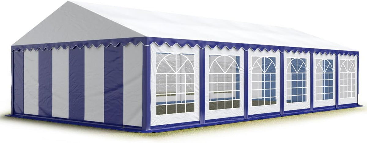TOOLPORT Party Gartenpavillon, 6 × 12 m, wasserdicht, für den Garten, Blau/Weiß