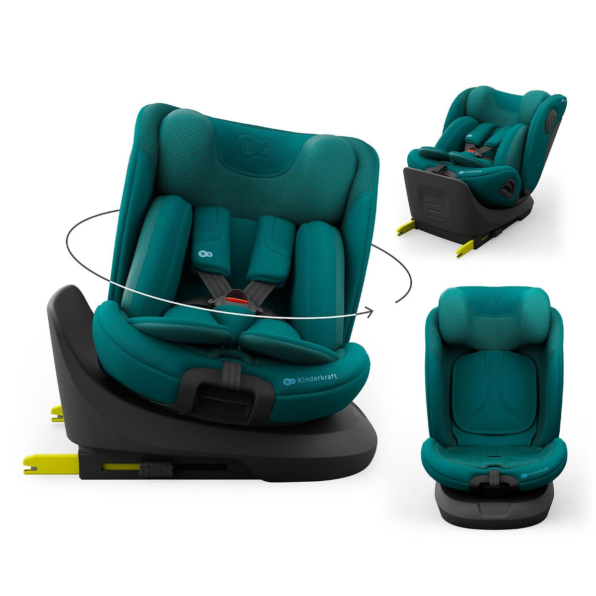 Kinderkraft Autokindersitz, 0–36 kg, 40–150 cm, verstellbar, mit Liegeposition, Grün
