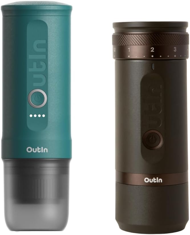 OutIn Kaffeemaschine, Türkis/Schwarz, mit USB