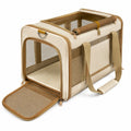 Faltbare Haustiertasche Beige 50x30x30 cm mit Schultergurten