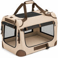 Faltbare Haustier-Transportbox Beige/Braun 60x40x40cm