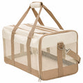 Beige Haustier-Transporttasche mit Netzgewebe