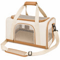 Haustier-Tragetasche mit Netzfenstern Beige/Braun