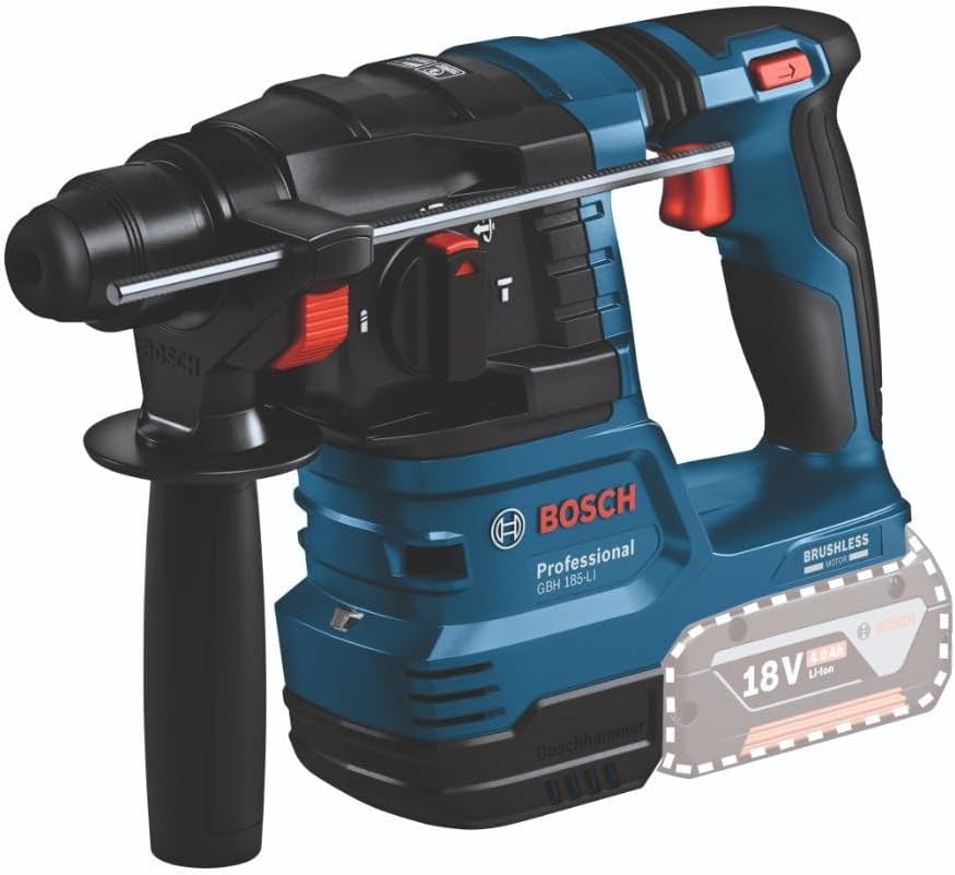 Bosch Akku-Bohrschrauber, 18 V, 4.0 Ah, bürstenlos, Blau/Schwarz/Rot
