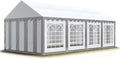 TOOLPORT Party Gartenpavillon, 4 × 8 m, wasserdicht, für den Garten, Grau/Weiß