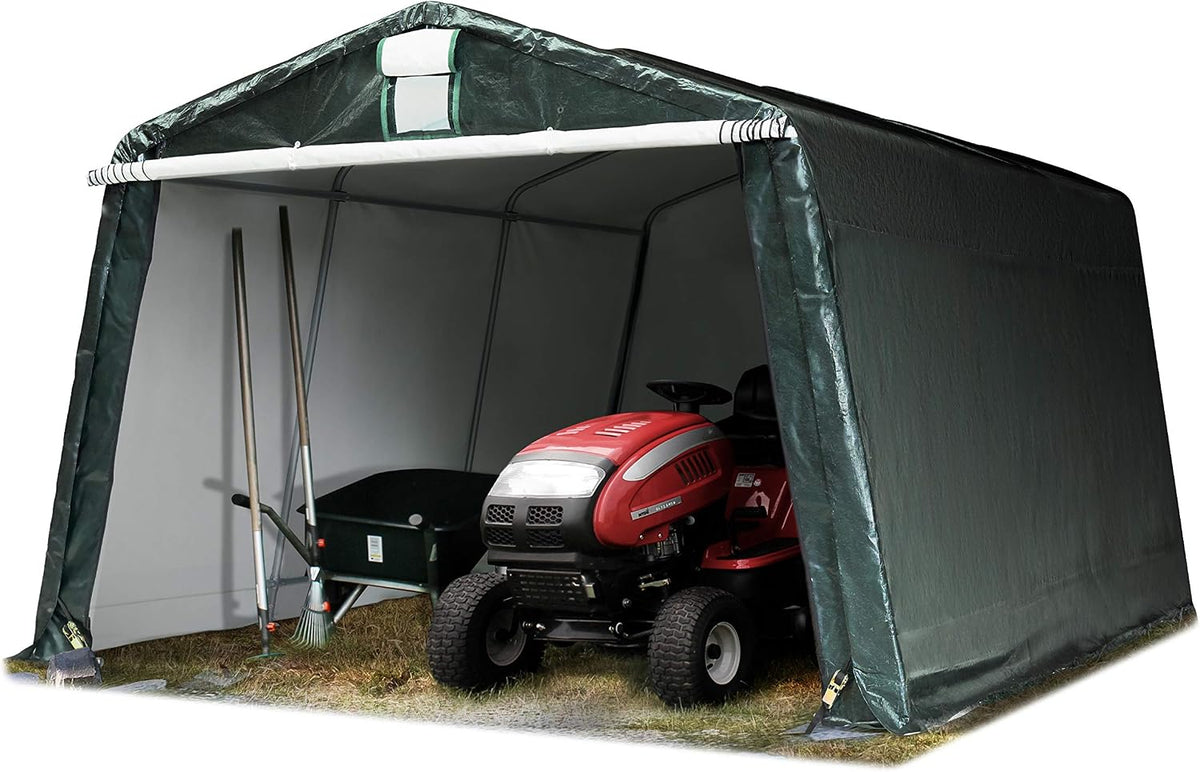 TOOLPORT Garagenzelt Carport, 3,3 × 4,7 m, aus Stahl, mit Bodenankern, wasserdicht, für den Garten, Dunkelgrün