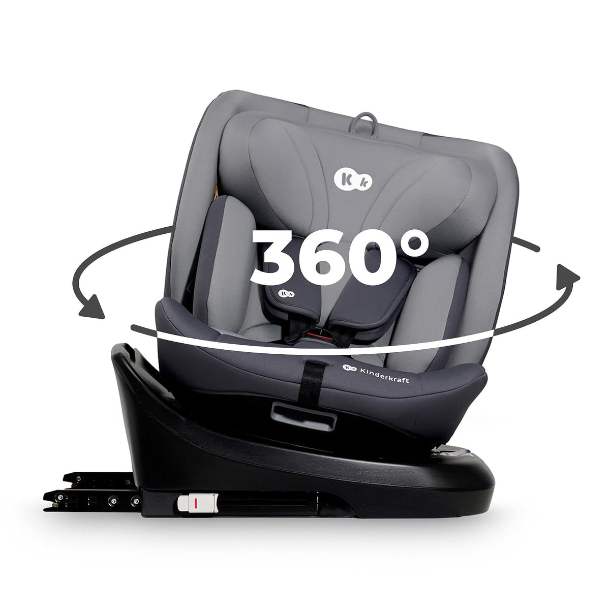 Kinderkraft Autokindersitz, 0–36 kg, 40–150 cm, verstellbar, mit Liegeposition, Grau