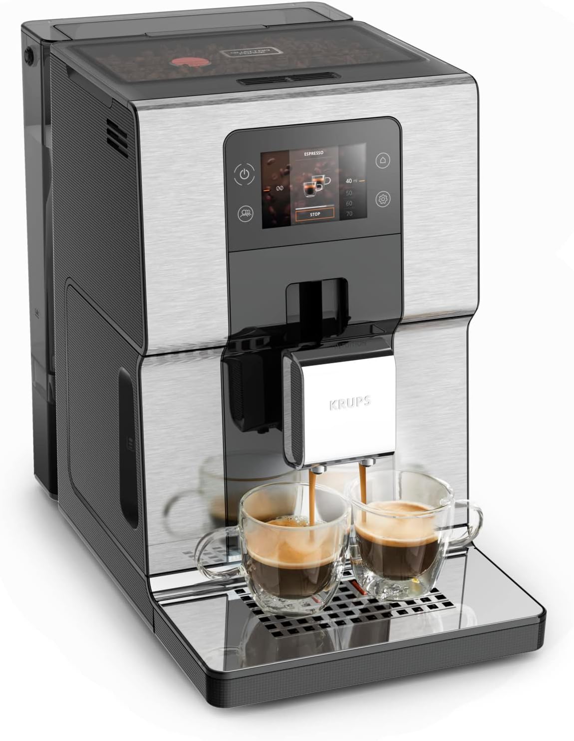 KRUPS EA876D10 Kaffeemaschine, 15 bar, Schwarz/Silber