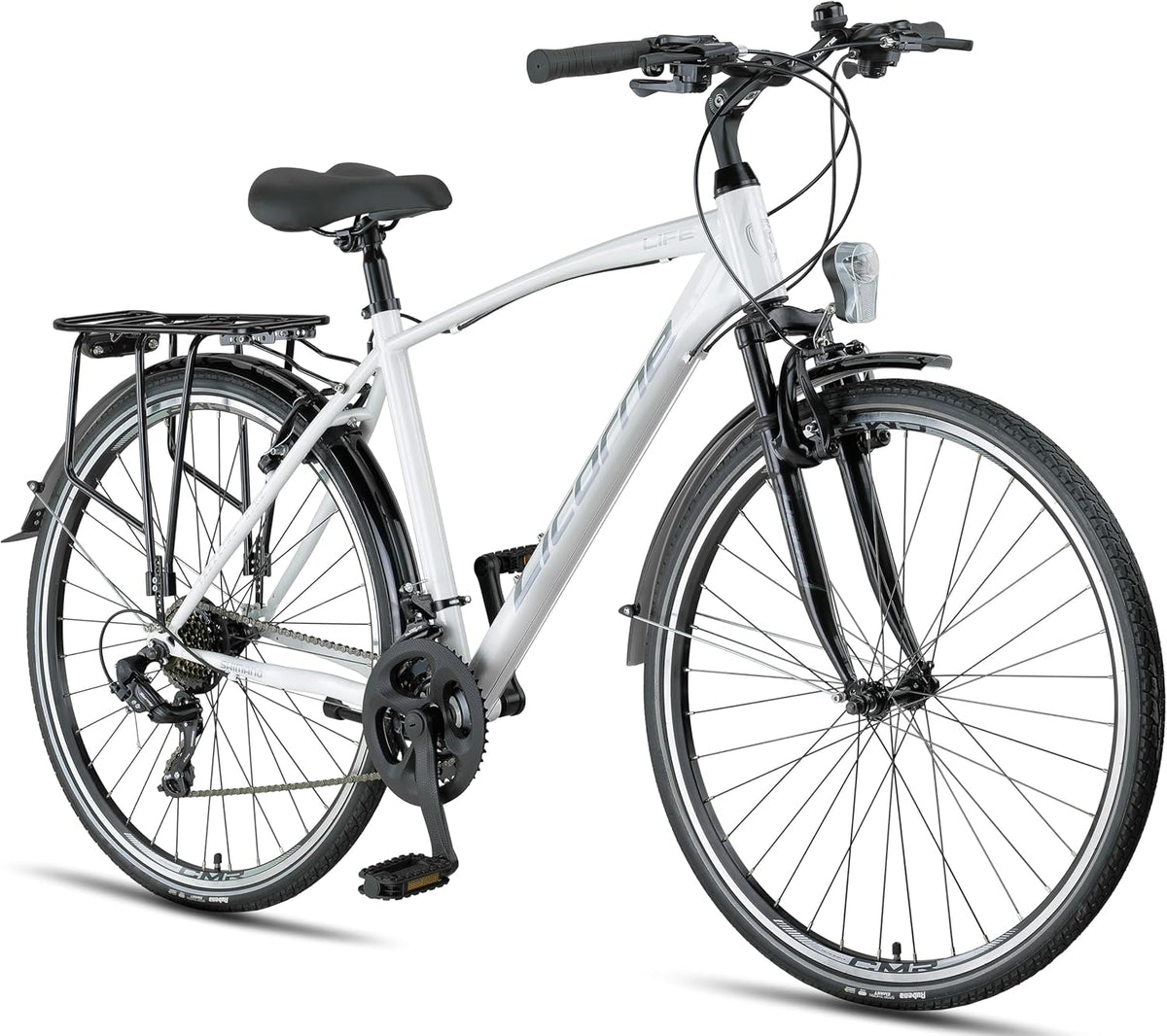 E-Bike Premium Trekking, Weiß/Schwarz, Licorne Bike