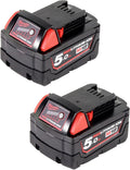 Werkzeugakkus M18, 18 V, 5,0 Ah, Schwarz/Rot, WALMER