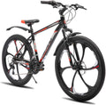 Mountainbikes, 26 Zoll, aus Aluminium, Schwarz/Rot/Weiß, HH HILAND