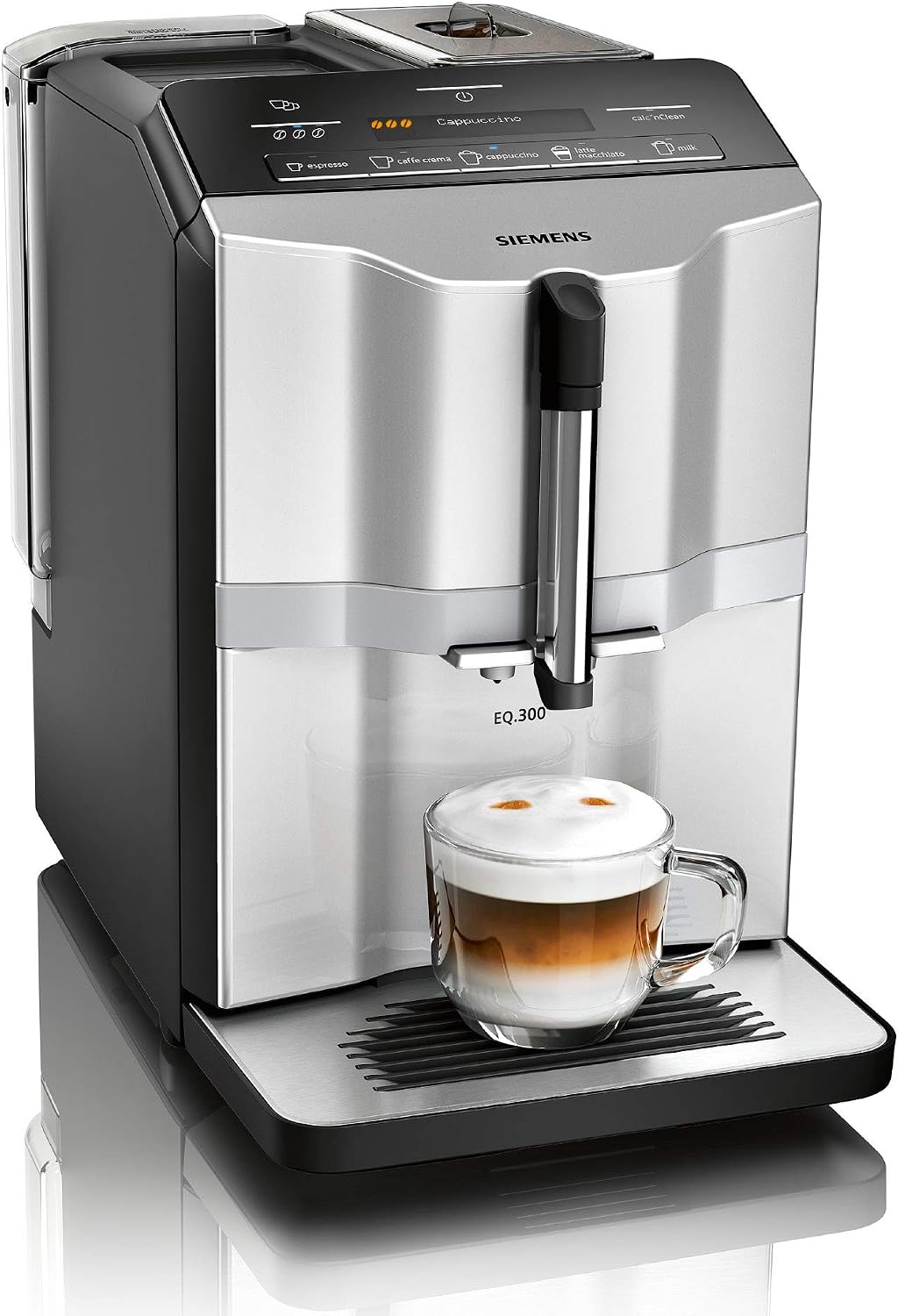 Siemens EQ.300 Kaffeevollautomat, 1300 W, Silber/Schwarz, aus Keramik