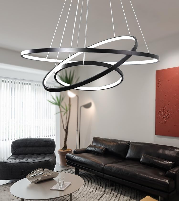 Esstisch, 115 W, 80 cm, höhenverstellbar, mit LED, mit Fernbedienung, für das Wohnzimmer und das Schlafzimmer, Schwarz, Qiaomao