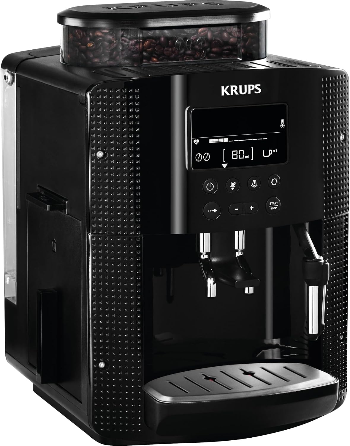 Kaffeevollautomat EA8150, 15 bar, mit Selbstreinigung, Schwarz, KRUPS