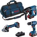 Bosch Akku-Bohrschrauber, 18 V, 4.0 Ah, bürstenlos, Blau/Schwarz/Rot