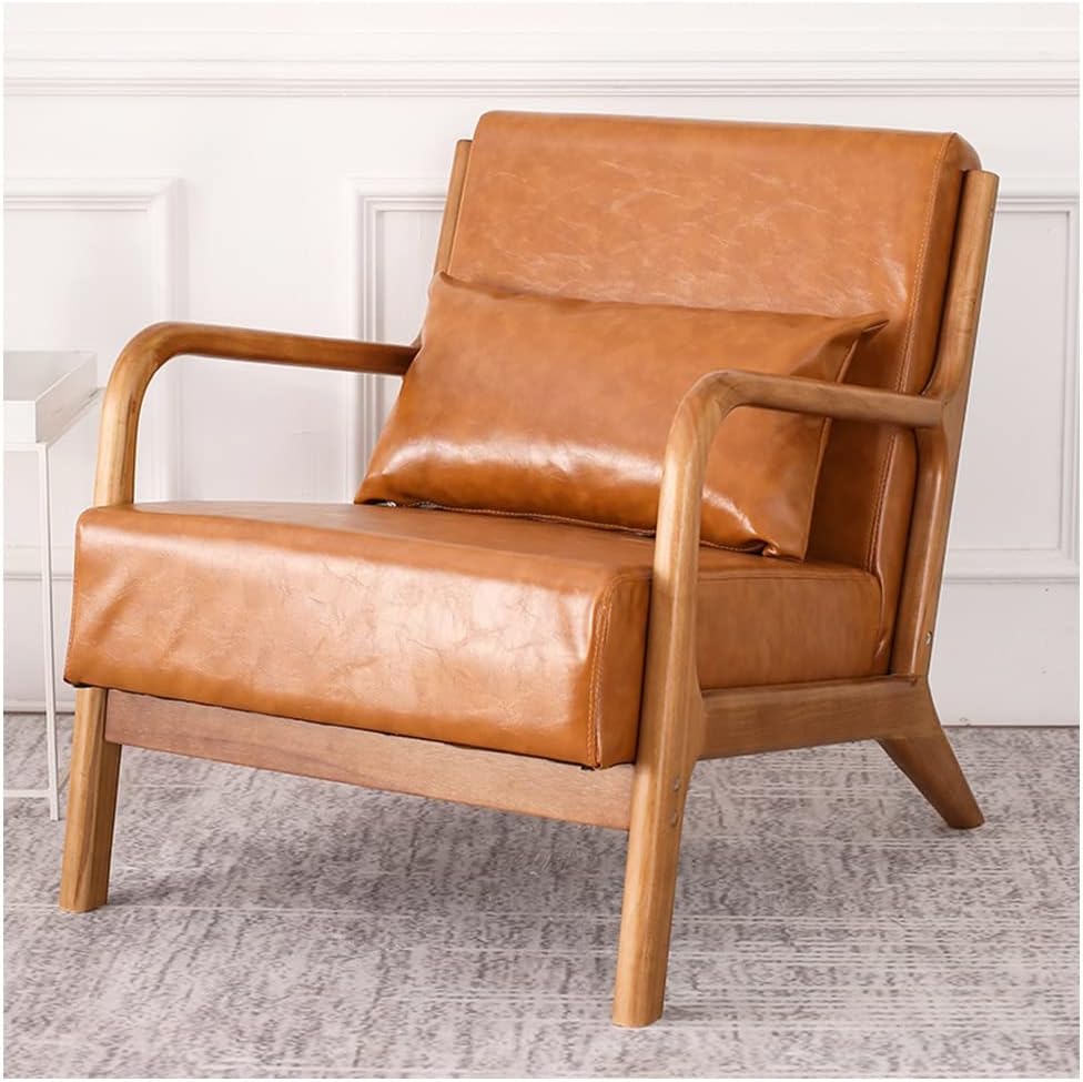 Sessel, aus Leder, für den Balkon und das Wohnzimmer, Braun, DUNAKE