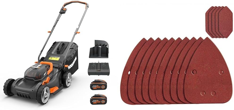 WORX WG743E Rasenmäher, 40 V, 500 m², klappbar, Schwarz/Orange