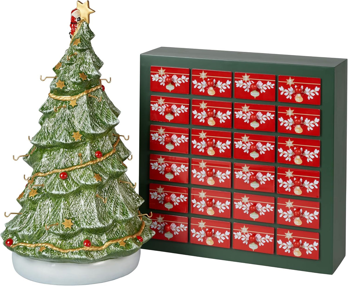 Villeroy & Boch Dekorative Adventskalender, Grün/Rot/Weiß/Gold