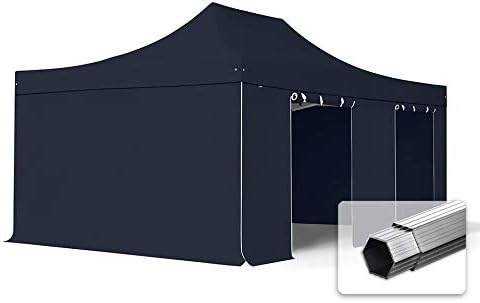 TOOLPORT Gartenpavillon, 4 × 6 m, 50 mm, wasserdicht, Schwarz