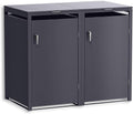 Mülltonnenbox, 240 L, aus Stahl, Anthrazitgrau, Metzler
