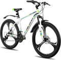 HH HILAND Mountainbikes, 26 Zoll, aus Aluminium, Weiß/Schwarz/Grün