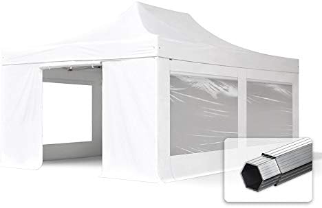 TOOLPORT Gartenpavillon, 4 × 6 m, 50 mm, wasserdicht, Weiß